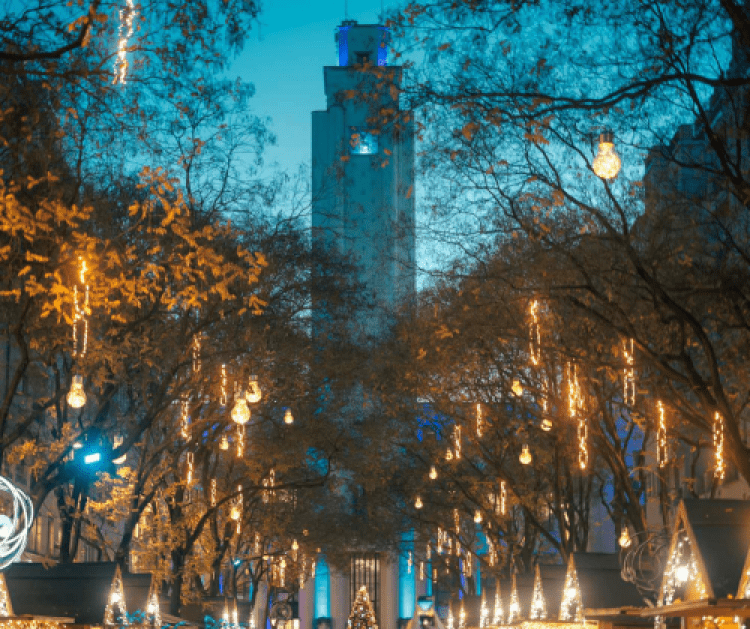Hôtel de Ville de Villeurbanne en période de fêtes de fin d'année